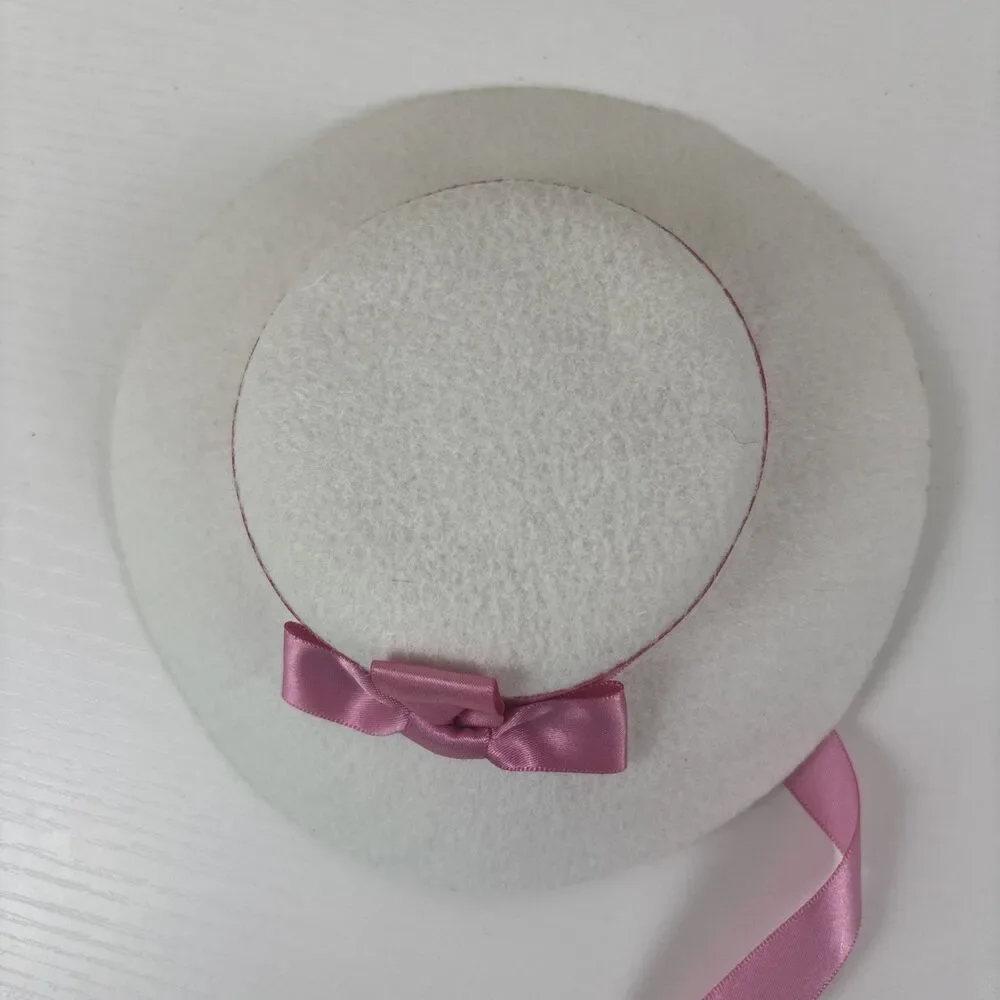 American Girl Doll Marie Grace Summer White Hat Pink Ribbon -  Meet Accessories